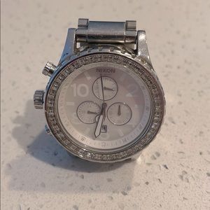 'Nixon 42-20 Chrono' Crystal Bezel Watch, 42mm